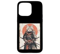 Japanese Ninja Cat Samurai Warrior Anime Ukiyo Kitty Case for iPhone 15 Pro Max
