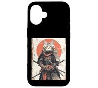 Japanese Ninja Cat Samurai Warrior Anime Ukiyo Kitty Case for iPhone 16