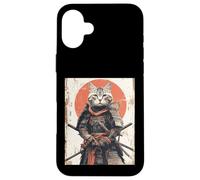 Japanese Ninja Cat Samurai Warrior Anime Ukiyo Kitty Case for iPhone 16 Plus