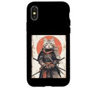 Japanese Ninja Cat Samurai Warrior Anime Ukiyo Kitty Case for iPhone X/XS
