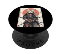 Japanese Ninja Cat Samurai Warrior Anime Ukiyo Kitty PopSockets Adhesive PopGrip