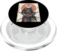 Japanese Ninja Cat Samurai Warrior Anime Ukiyo Kitty PopSockets PopGrip for MagSafe