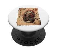 Japanese Ninja Owl, Samurai ukiyo-e Warrior Owl Anime PopSockets Adhesive PopGrip