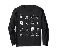 Japanese Ninja Symbols Pattern Long Sleeve T-Shirt