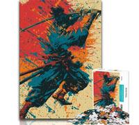 Japanese Ninja Warrior 1000 Piece Jigsaw Puzzle for Adults Teens,Challenging Game And Family Play with Fully Interlocking Randomly Shaped Pieces (75x50cm)