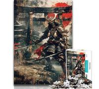 Japanese Ninja Warrior Jigsaw Puzzles for Adults 1000 Pieces,Challenging Game And Family Play for Is Ideal As A Gift for The Whole Family 38x26cm