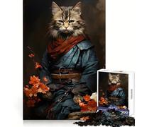 Japanese Noble Cat 1000 Piece Teenager Puzzles Reason Boost Tight Connection Playful Challenge Home Display (50x75cm)
