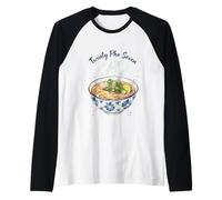 Japanese Noodle Bowl Asian Food Watercolor Raglan Baseball Tee