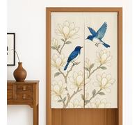 Japanese Noren Door Curtain Cotton Linen Tapestry 33.5"x55" Asian Style Doorway Curtain for Kitchen Bistro Partition Home Decorative Shading Solution