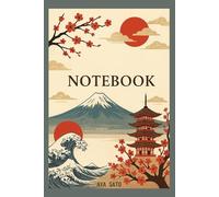 Japanese Notebook A5 - Grey Green Edition: Minimalist Writing Journal with Pagoda & Wave Design | Soft Grey Lined Pages for Daily Notes & Reflection