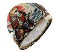 Japanese Ocean Sea Waves Samurai Dog Swimming Cap for Ladies Short Hair Waterproof Swimming caps for Women Hair Protection and Drag Reduction
