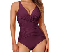 Japanese One Piece Swimsuit, V Neck Bikini Swimsuit Sequin No Rims Twist Front Tummy Control One-Piece Swimsuit with Skirt 21st Birthday Gifts for Her Warehouse Deals Clearance Spring Deal Days