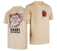 Japanese One Ruffy Piece Monkey Luffy Sun God Nika Gear 5 Devil Fruit Anime Fans Premium 100% Cotton Crew Neck Short Sleeve Men's T-Shirt(Beige，XXL)