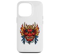 Japanese Oni Demon Mask Samurai Folklore Art Case for iPhone 13 Pro