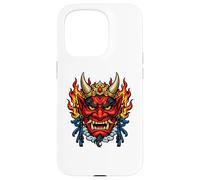 Japanese Oni Demon Mask Samurai Folklore Art Case for iPhone 15 Pro