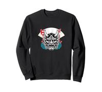 Japanese Oni Mask Bold Demon Art Street Style Sweatshirt