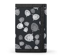 Japanese Oni Mask Pattern Wallet for Men Trifold Wallets Credit Card Holder Minimalist Front Pocket for Women