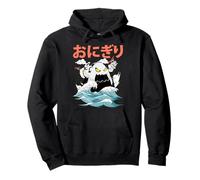 Japanese Onigiri Monster Kaiju Great Kanagawa Wave Japan Pullover Hoodie