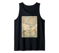 Japanese Onsen Kawaii Animals Cherry Blossom Relaxation Tank Top