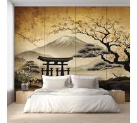 Japanese Oriental Asian Wallpaper, Cherry Blossoms Mount Fuji Wall Mural for Living Room, Bedroom, Non-Woven Wall Papaer Decoration, Photo Wallpaper & Home Decor, 150x105 cm (WxH) K-MZ&7