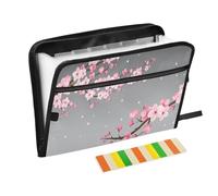 Japanese Oriental Cherry Blossom Expanding File Folder A4,13 Pockets File Organiser, Paperwork A4 Plastic Wallet Document Storage Expander for School,Office and Home
