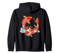 Japanese Origami Koi Asian Fish Art Cherry Blossoms Zip Hoodie