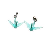 Japanese Origami Stud Earrings/Brass Titanium Nickel Free Low Irritation Hypoallergenic/for Women Unisex, Washi Titanium Brass, No Gemstone