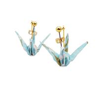 Japanese Origami Stud Earrings (local Limited Package/New Ver. - KYOTO/SAKURA) Hypoallergenic with a Case Surgical Stainless Steel/for Women Unisex