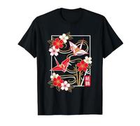 Japanese Origami Swan & Flower Art Value Graphic T-Shirt, Men, Black, M