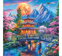 Japanese Pagoda 100 Pieces Jigsaw Puzzles For Men Educational Decompression Adults Anxiety Memory Care Mothers Valentines Premium Cardboard 28x28cm
