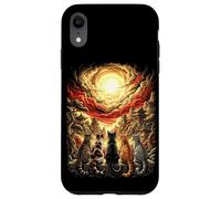 Japanese Pagoda Cats Anime Manga Retro Vintage Aesthetic Case for iPhone XR