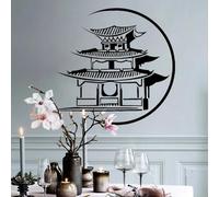 Japanese Pagoda Japanese Asian Art Oriental Wall Sticker Vinyl Interior Home Decor Living Room Decal Art Wallpaper Mural