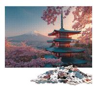 Japanese Pagoda Wooden Jigsaw Puzzles 500 Pieces for Adults Fun Toy Intellectual Game Home Decoration Stress Relief Education Game Premium & Durable 500pcs (52x38cm)
