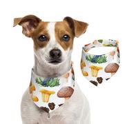 Japanese Painting Mushroom,Dog Bandanas Cotton Pet Scarf Adjustable Bibs for Pet,L