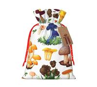 Japanese Painting Mushroom Print Christmas Bag Festive Present Sack Xmas Drawstring Bags Party Decor Gift