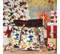 Japanese Painting Mushroom Print Festive Drawstring Gift Eco-Friendly Bags Reusable Pouches Birthday Wedding Party