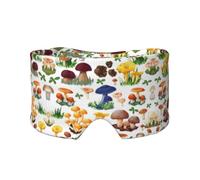 Japanese Painting Mushroom Print Sleep Eye and Ear Muffs Mask - Adjustable Yoga Travel Headband, Keep Warm Shading Comfortable Aid