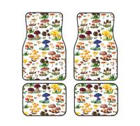 Japanese Painting mushroom Print Vehicle Accessories Foot Mat Set 4 Pieces Floor Mats Protection Vans Sedans Trucks