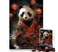 Japanese Panda In Kimono for Adults 1000 Piece Jigsaw Puzzle Mindful Game Quality Print Happy Challenge Unique Gift (50x75cm)