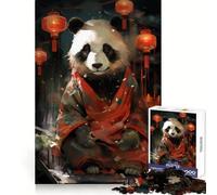Japanese Panda In Kimono Jigsaw Puzzles for Teenagers 1000 Piece Logic Train Skill Play Fun Play Evening Game (38x26cm)