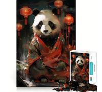 Japanese Panda In Kimono Jigsaw Puzzles1000 Pieces Leisure Game Smooth Connection Fun Activity Night Activity (38x52cm)