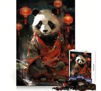 Japanese Panda In Kimono Jigsaw Puzzles1000 Pieces Leisure Game Smooth Connection Fun Activity Night Activity (38x52cm)