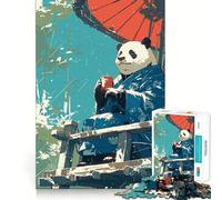 Japanese Panda Kimono Jigsaw Puzzle for Adults 1000 Pieces Serene Game DownTime Game Pattern Build Xmas Gift (38x52cm)