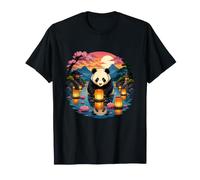 Japanese Panda Lotus Lantern Mountain Lake T-Shirt