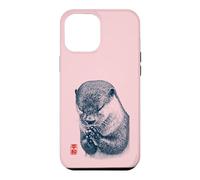 Japanese Peace Otter Illustration with Red Kanji Case for iPhone 12 Pro Max