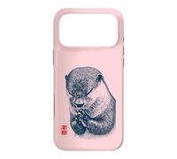 Japanese Peace Otter Illustration with Red Kanji Case for iPhone 17 Pro Max