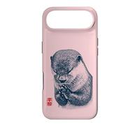 Japanese Peace Otter Illustration with Red Kanji Case for iPhone Air