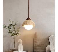 Japanese Pendant Light, Creative Travertine Chandelier, Nordic Luxury Ceiling Lamp for Bedroom and Restaurant, Art Suspension Light Fixture