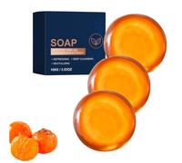 Japanese Persimmon Soap Bar, Organic Persimmon Soap With Botanical Extracts for Old People Smell, Deep Purifying and Nourish Whole Body，3