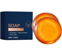 Japanese Persimmon Soap Bar, Persimmon Soap for Old People, with Tea Tree Oil & Green Tea, Purifying & Odor-Neutralizing-Deodorizing, Nourish Whole Body, for All Skin Types (2pcs)